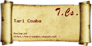 Tari Csaba névjegykártya